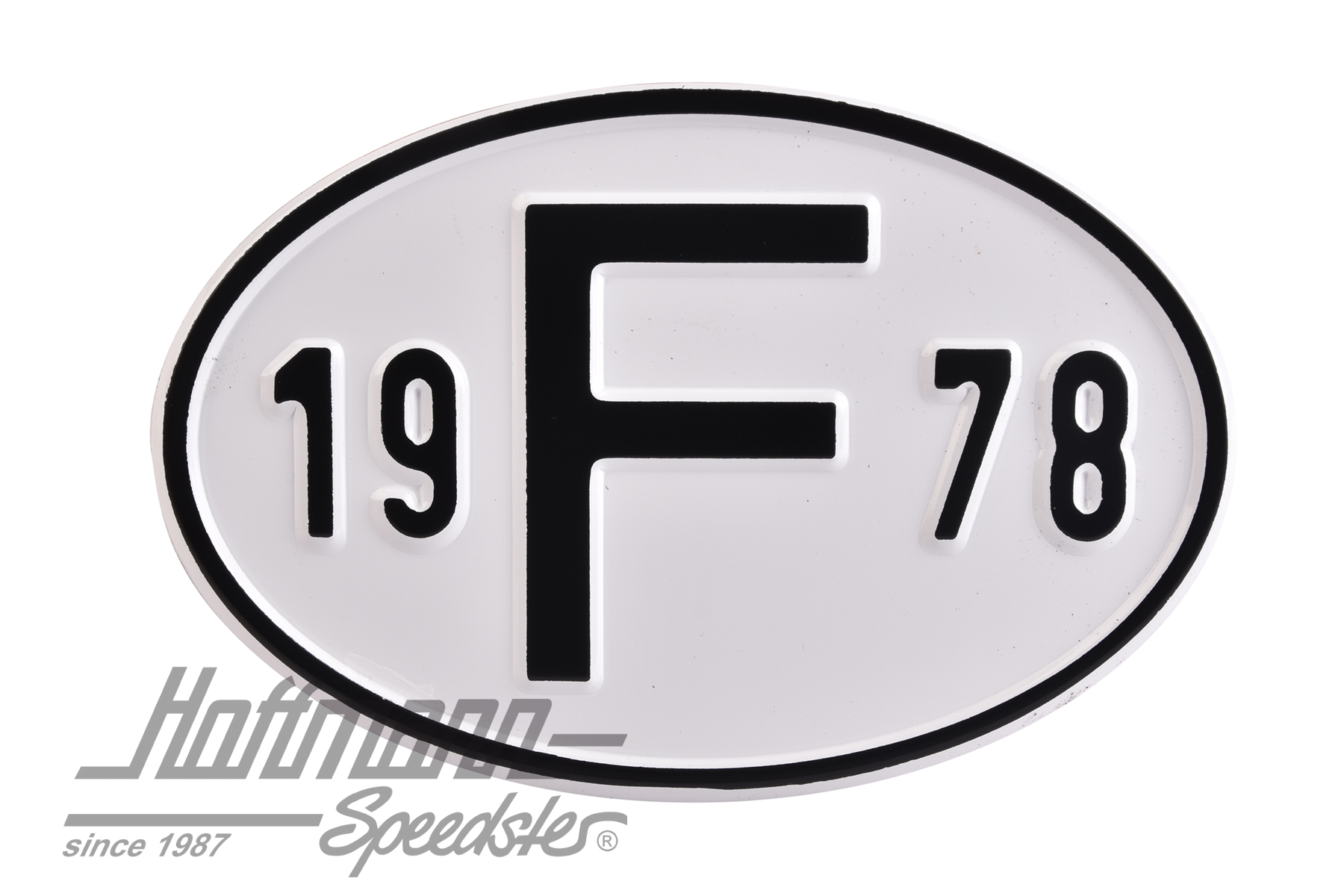 Nationalitätsschild "F", "1978", Alu