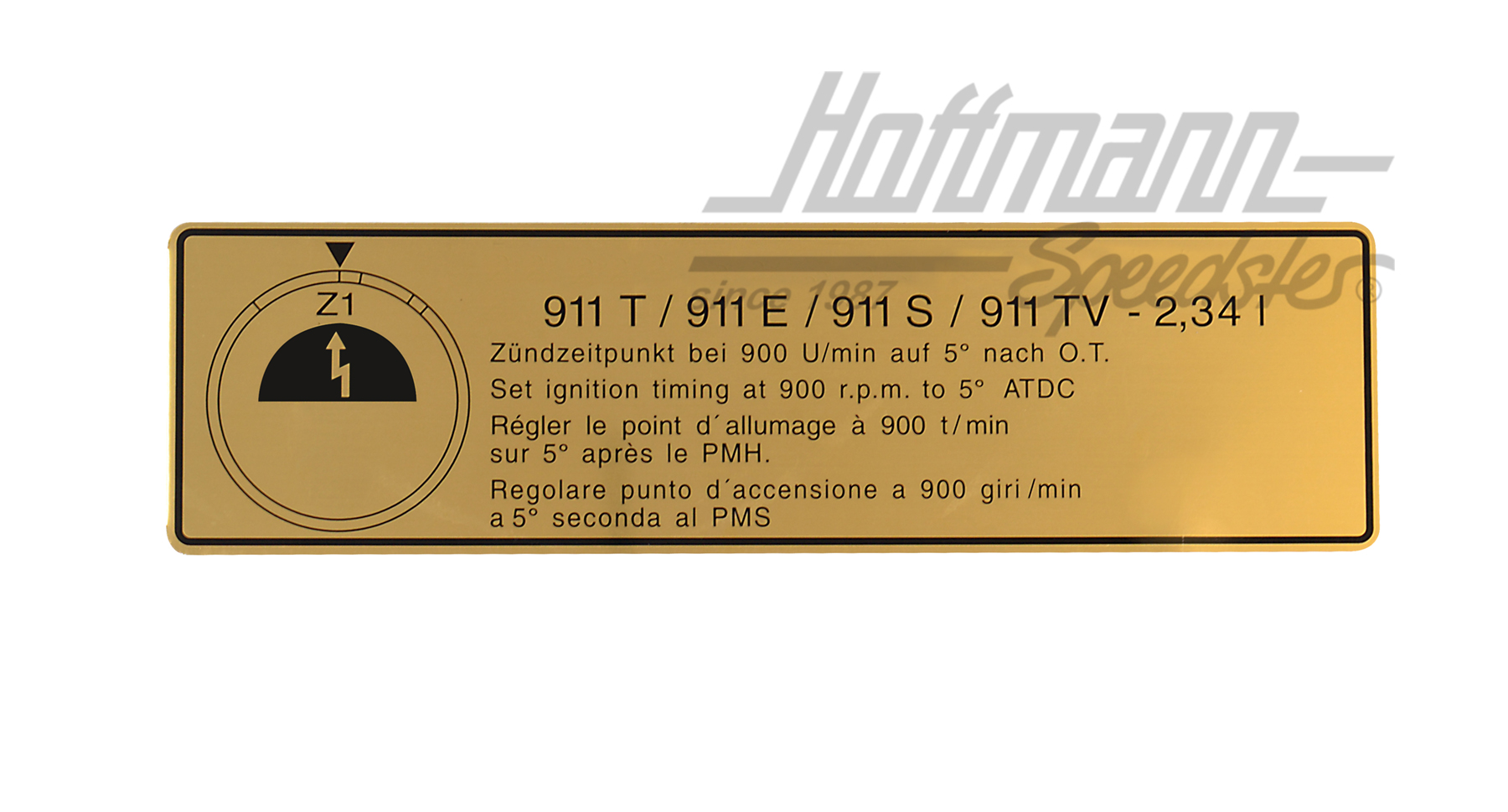 Aufkleber "Zündzeitpunkt", 911, 72-73