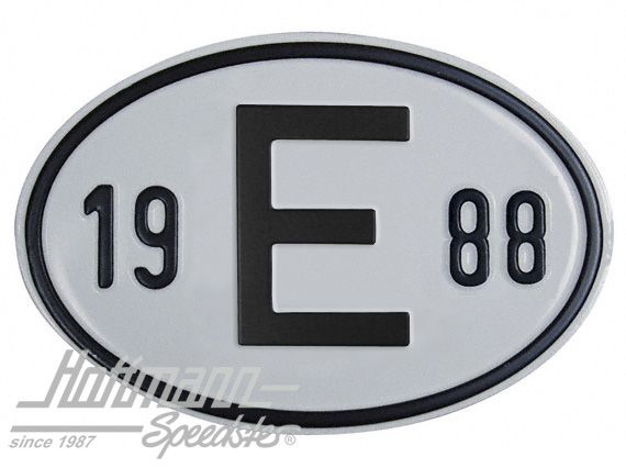 Nationalitätsschild "E", "1988", Alu