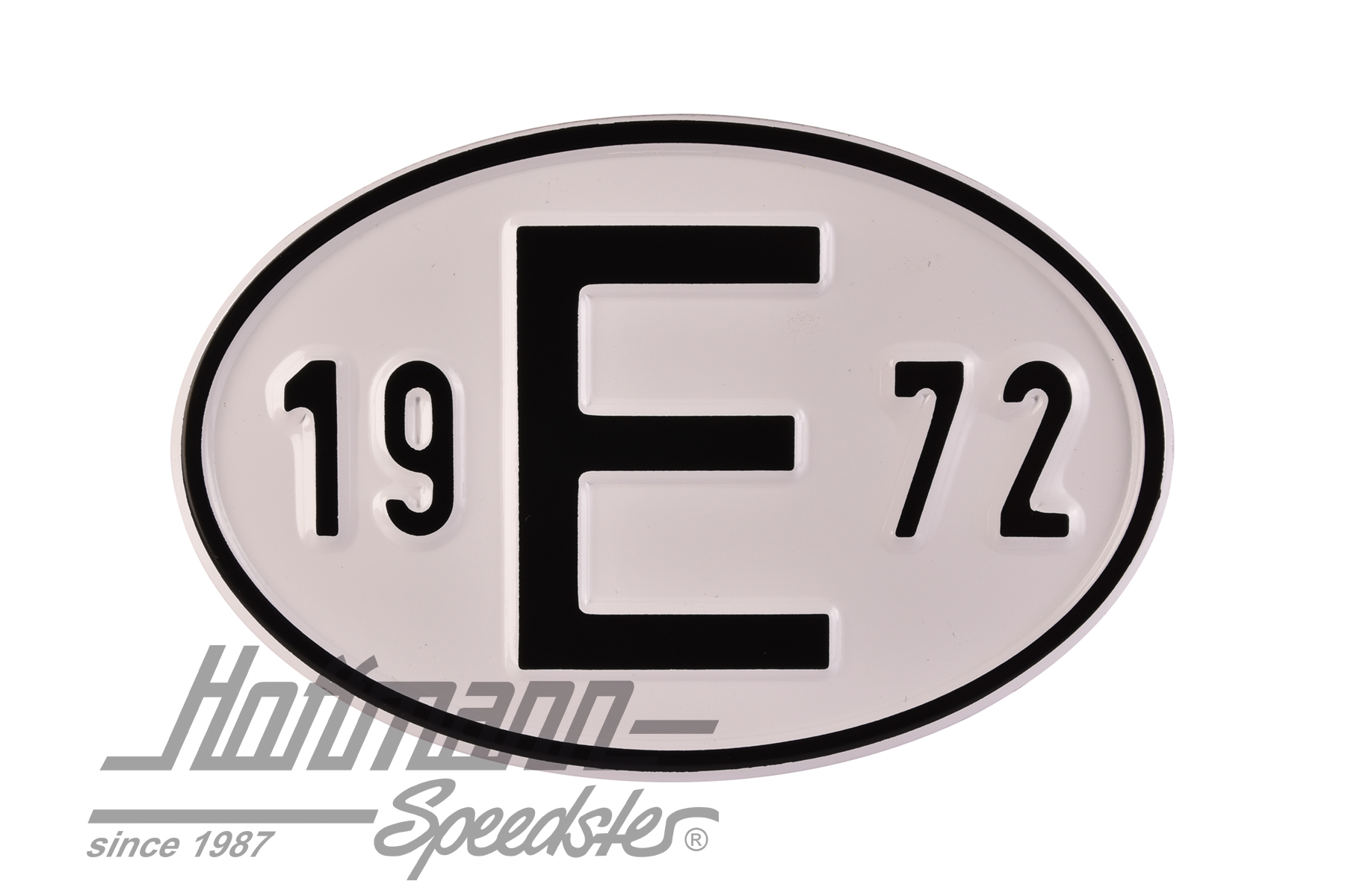 Nationalitätsschild "E", "1972", Alu
