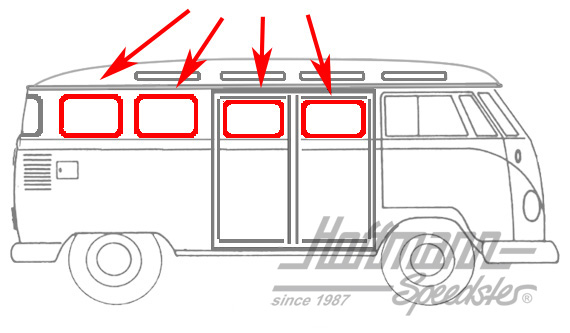 Seitenscheibendichtung, Bus T1