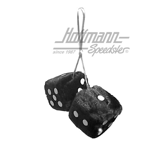 Fuzzy Dice, 6x6 cm, schwarz