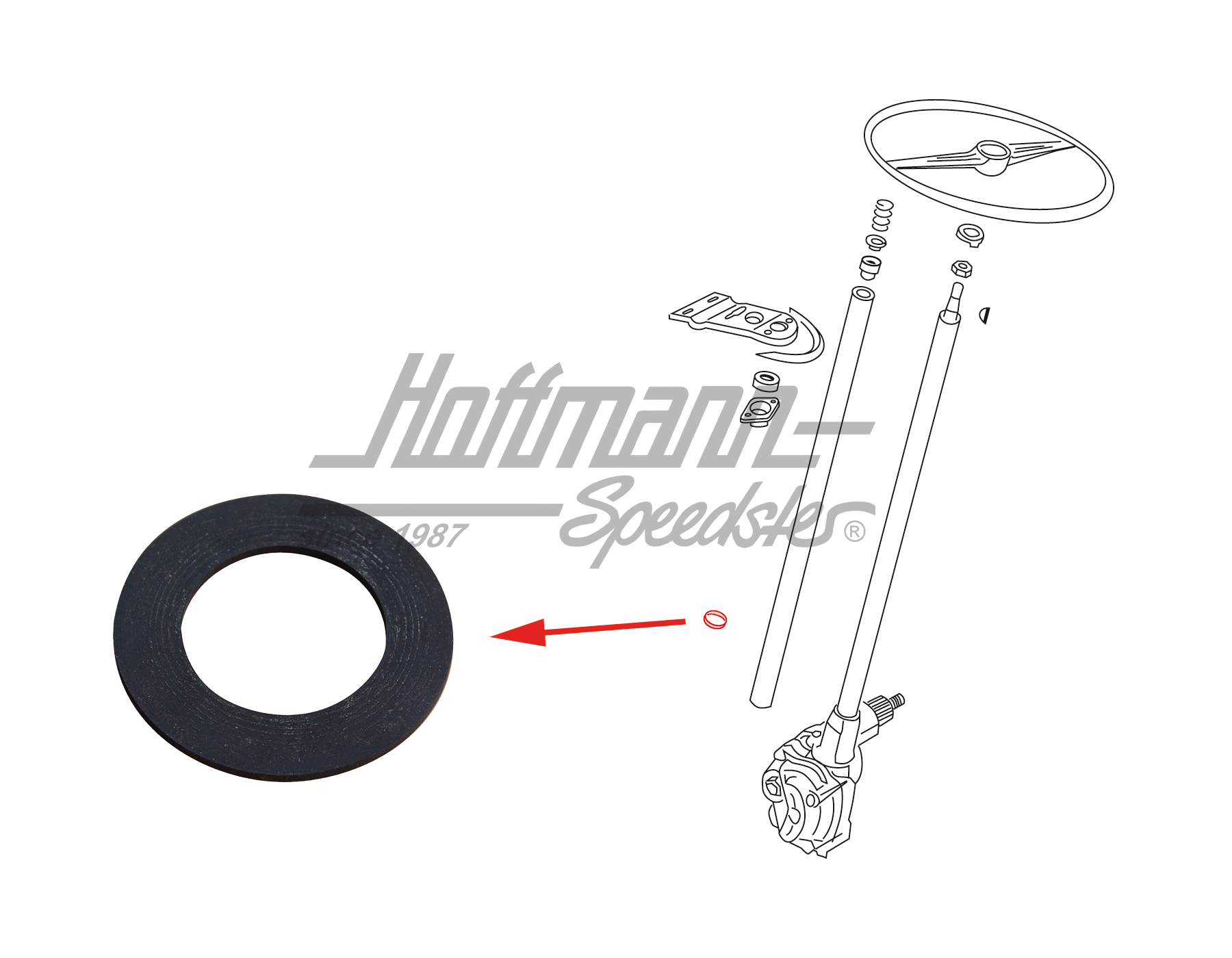 Abdichtung, Mantelrohr/Lenkung, unten Abdichtung, Mantelrohr/Lenkung, unten