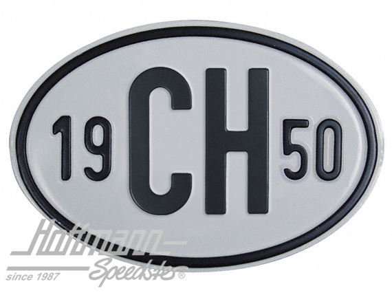 Nationalitätsschild "CH", "1950", Alu
