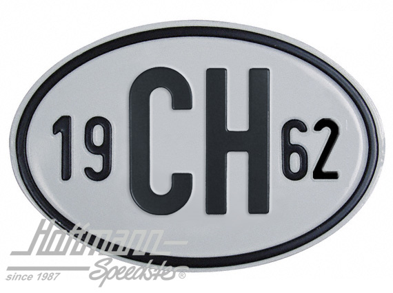Nationalitätsschild "CH", "1962", Alu