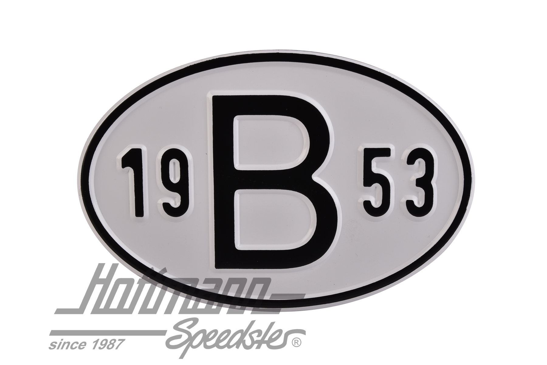 Nationalitätsschild "B", "1953", Alu