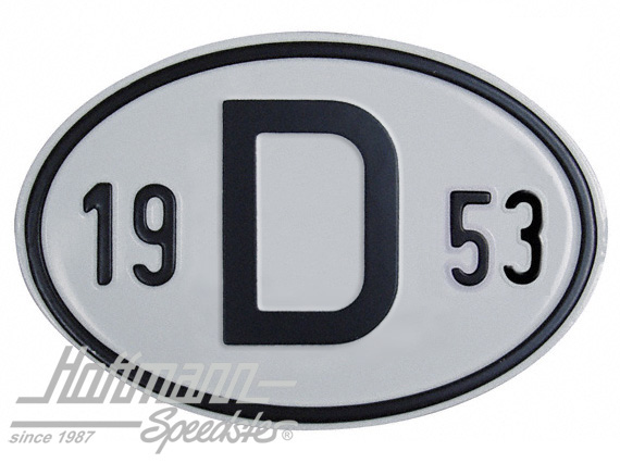 Nationalitätsschild "D", "1953", Alu