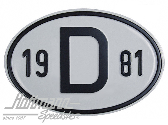 Nationalitätsschild "D", "1981", Alu