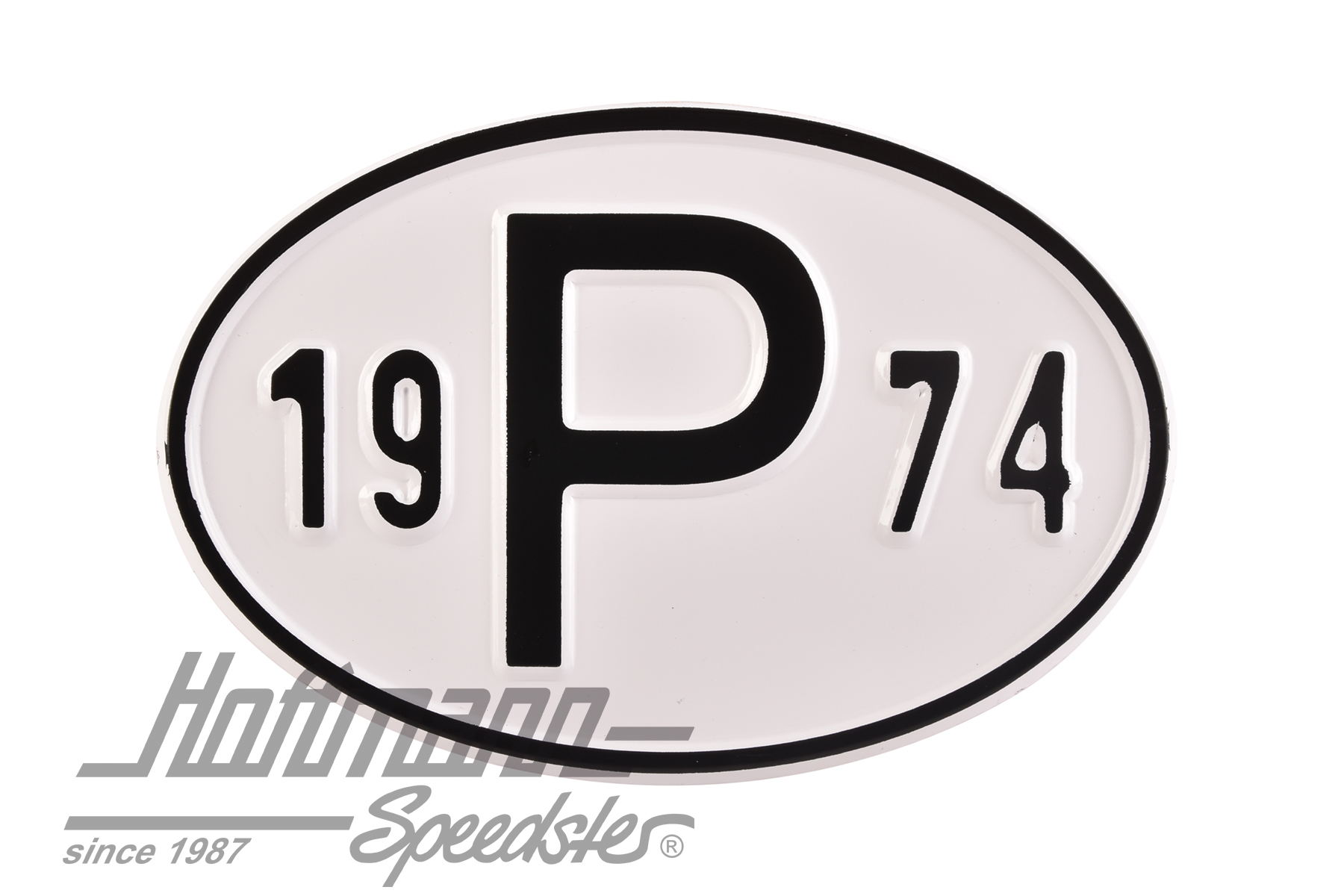 Nationalitätsschild "P", "1974", Alu