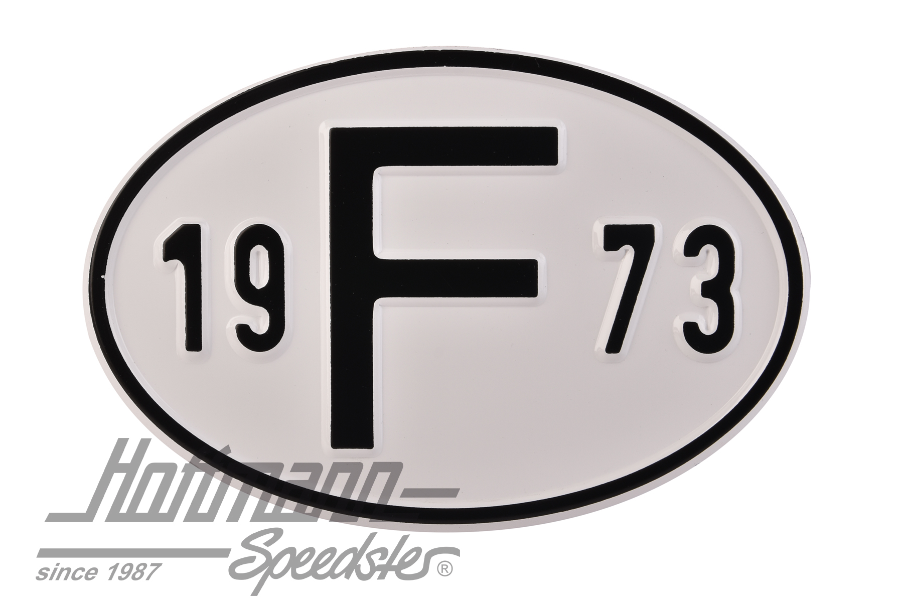 Nationalitätsschild "F", "1973", Alu