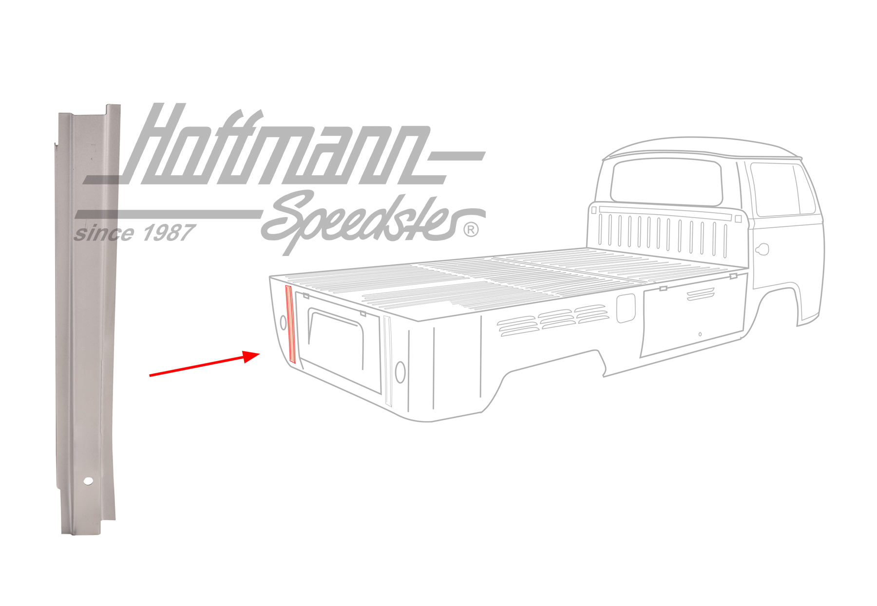 D-Säule, Pritsche/Doka, links, 480mm D-Säule, Pritsche/Doka, links, 480mm