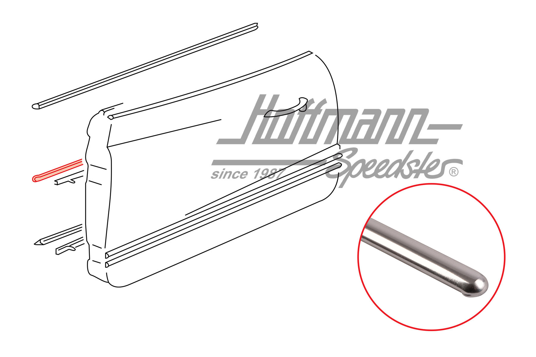 Zierleiste, Türverkleidung, Mitte,61-66