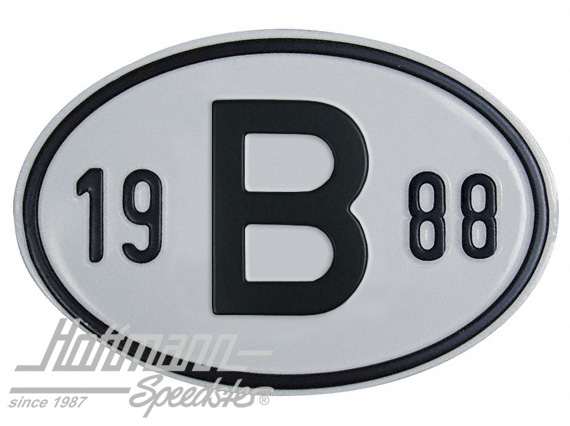 Nationalitätsschild "B", "1988", Alu