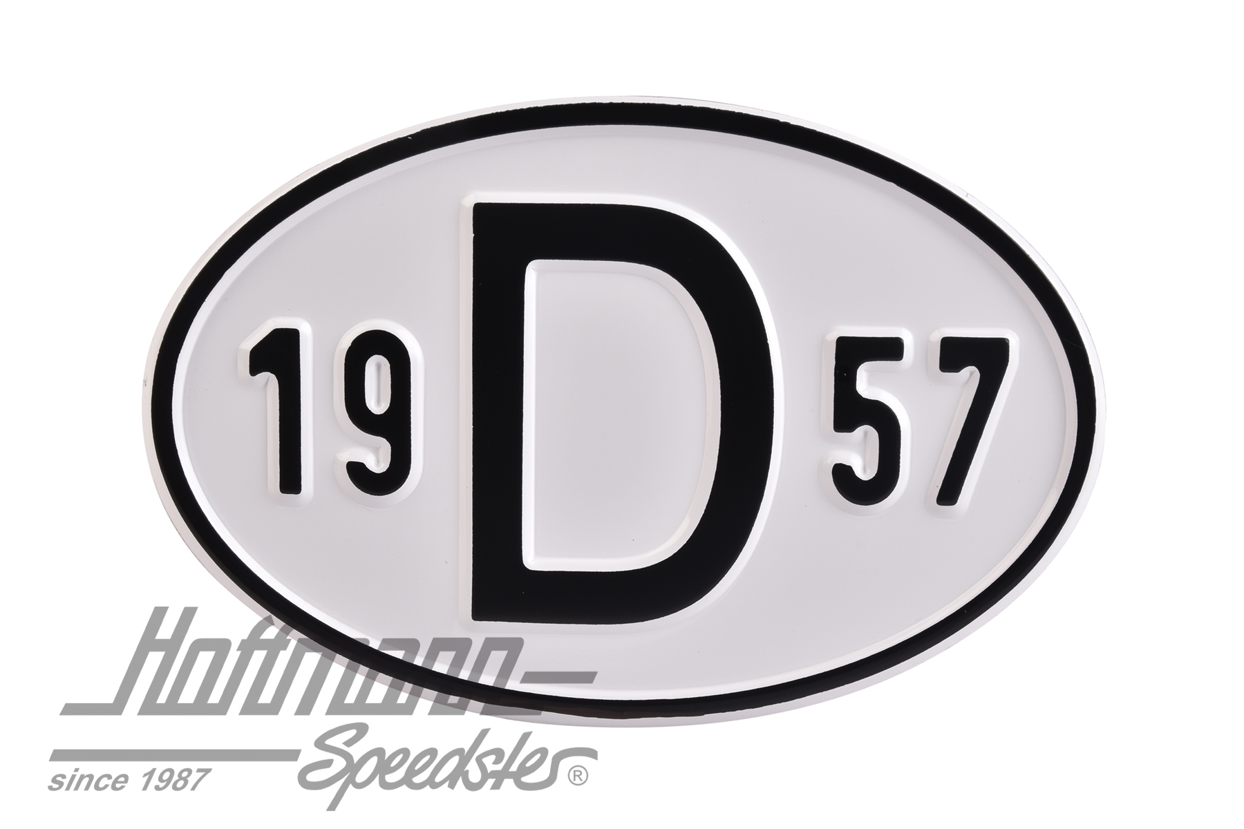 Nationalitätsschild "D", "1957", Alu