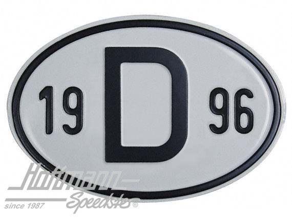 Nationalitätsschild "D", "1996", Alu
