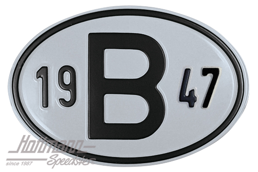 Nationalitätsschild "B", "1947", Alu Nationalitätsschild "B", "1947", Alu