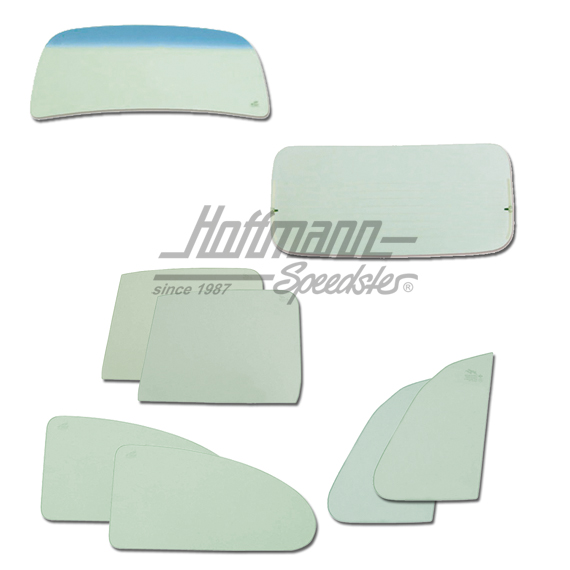 Komplettverglasung, Lim., 8.71-, grün/Blaukeil Komplettverglasung, Lim., 8.71-, grün/Blaukeil