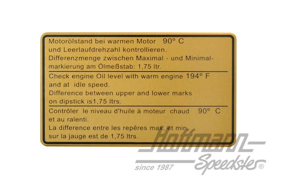 Aufkleber "Ölstand", 911, 81-89