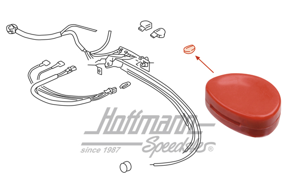 Heizungsknopf, oben, 911, 69-85, rot Heizungsknopf, oben, 911, 69-85, rot
