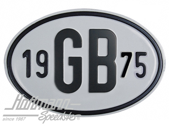 Nationalitätsschild "GB", "1975", Alu