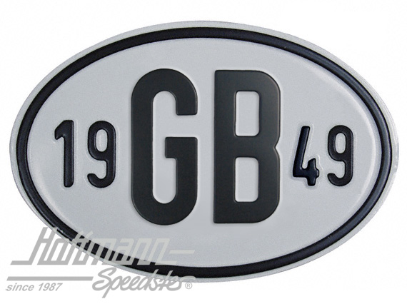 Nationalitätsschild "GB", "1949", Alu