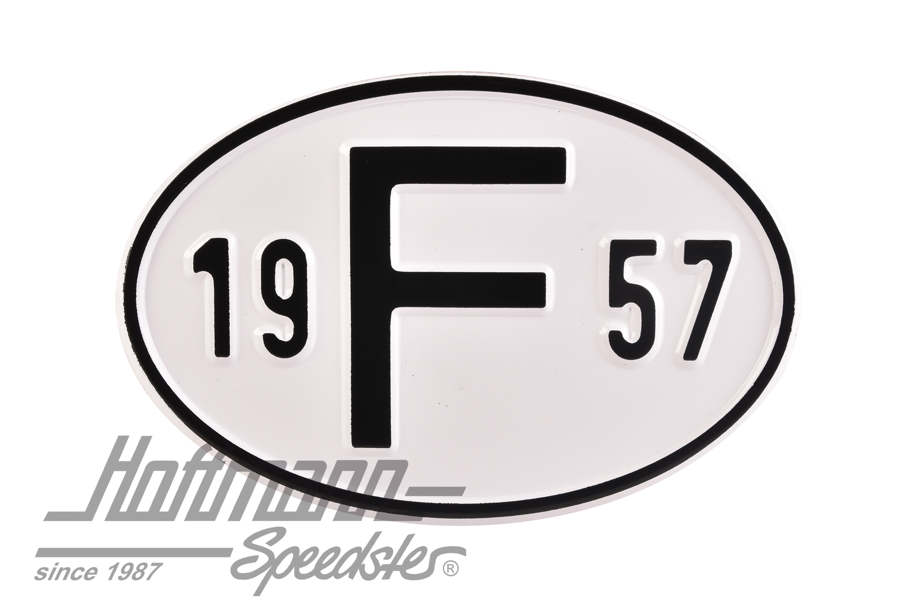 Nationalitätsschild "F", "1957", Alu