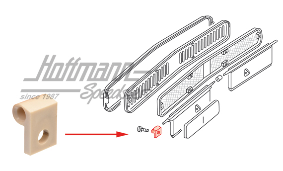 Halter, Frischluftklappe, vorne, Bus T2