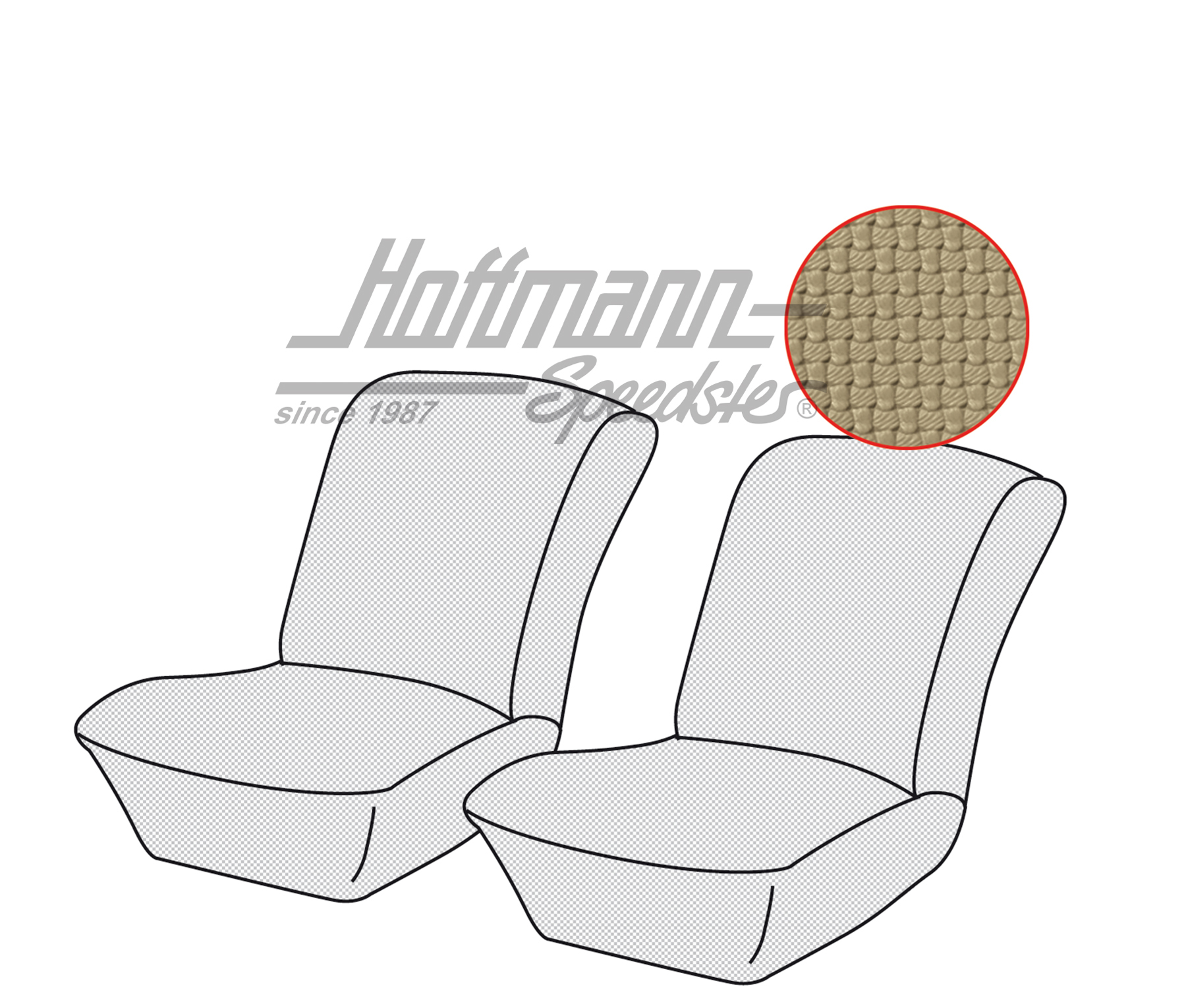 Sitzbezüge, vorne, Kübel, beige (Korb.)