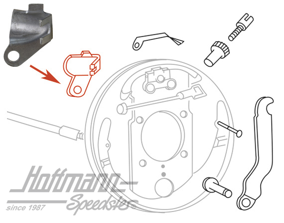 Halteblech, Bremsseil, Bus T1, links,-63 Halteblech, Bremsseil, Bus T1, links,-63