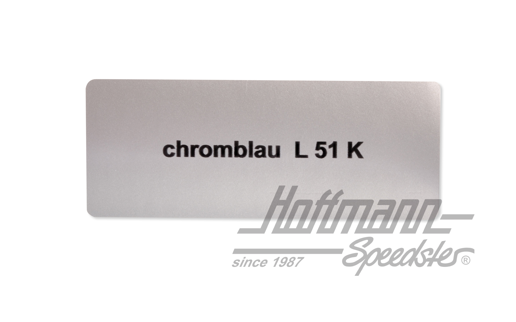 Aufkleber, Farbnummer L51K, chromblau Aufkleber, Farbnummer L51K, chromblau