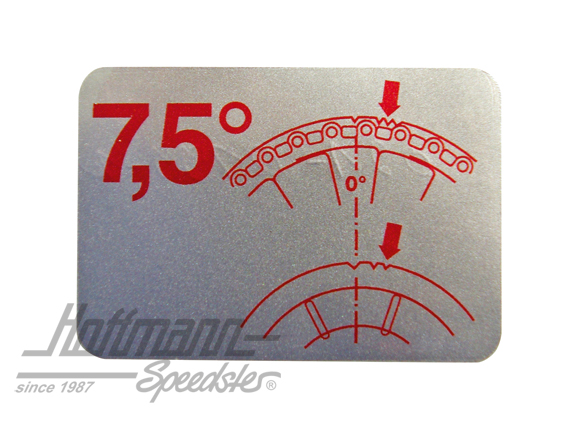 Aufkleber "Zündzeitpunkt 7.5°", Typ 1
