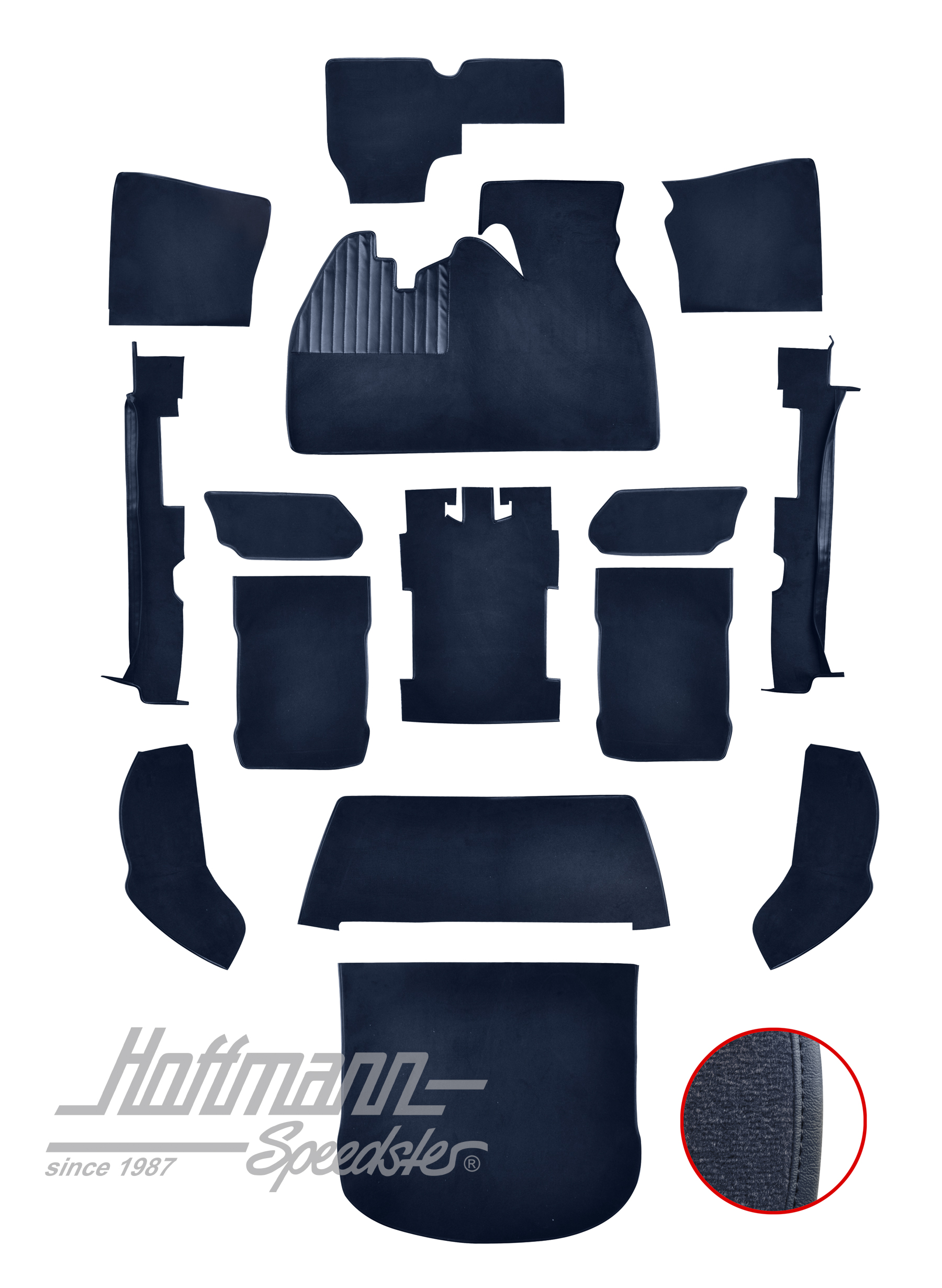 Teppichsatz für Limousine, 1303, blau Teppichsatz für Limousine, 1303, blau