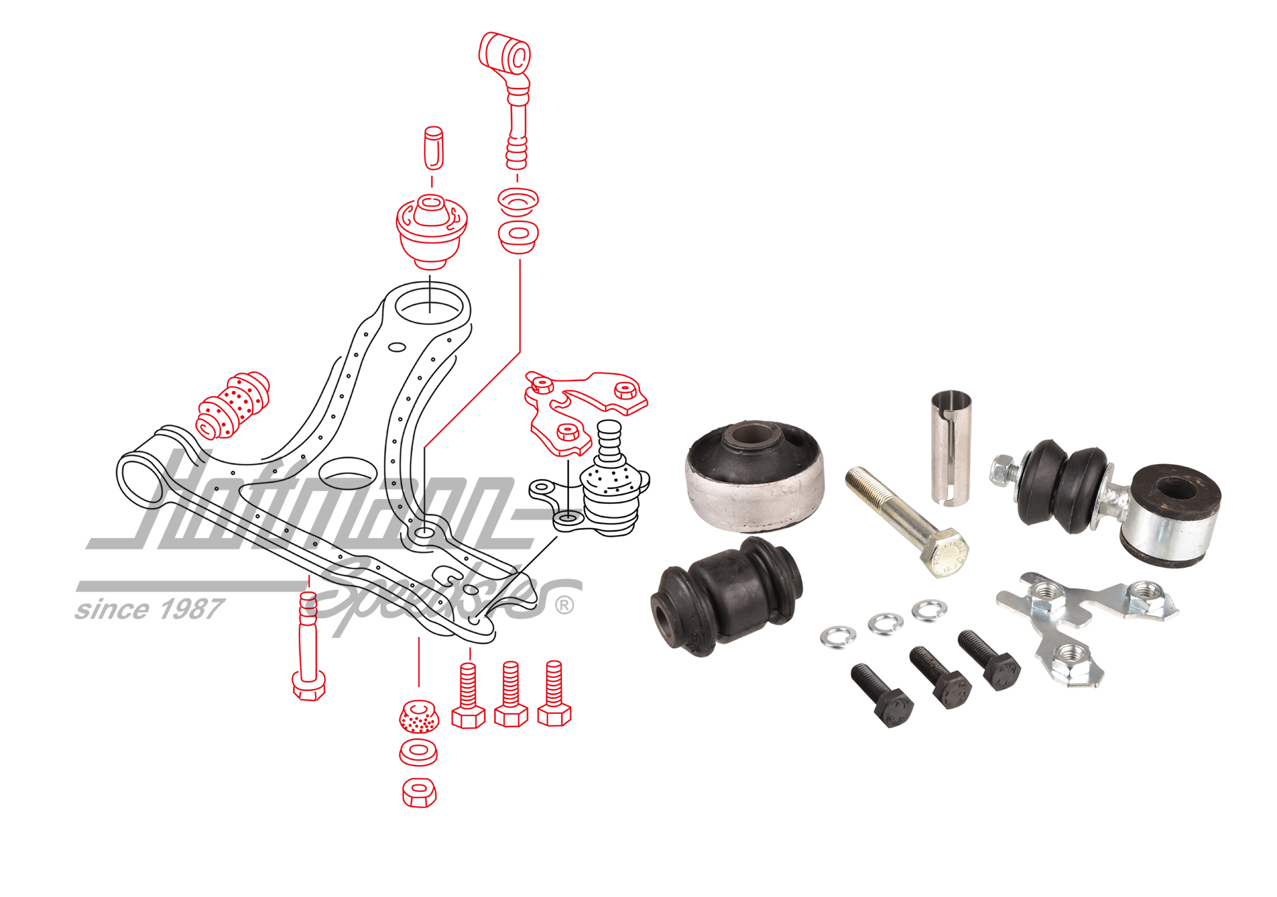 Befestigungssatz, Querlenker, Golf 2