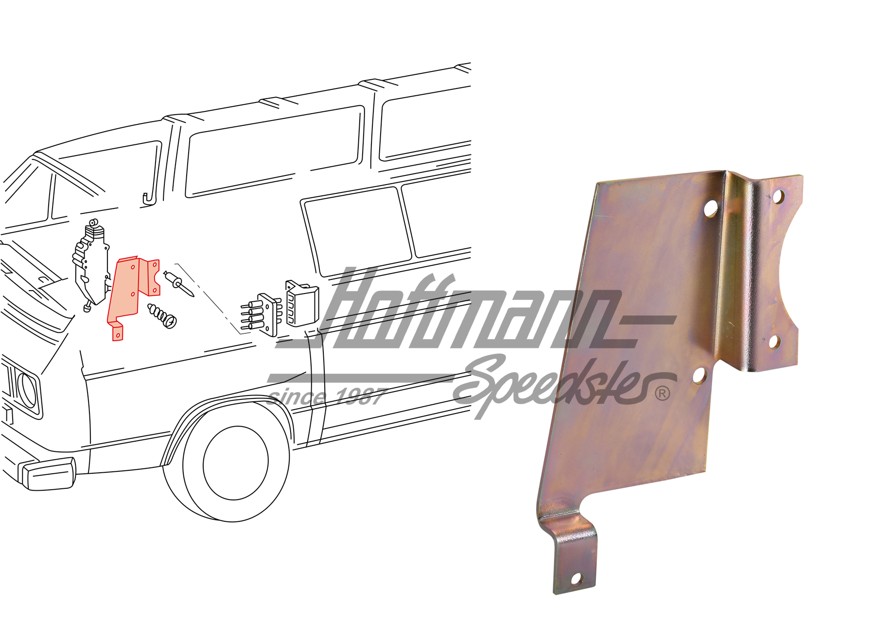 Halteplatte, Stellmotor, vorne, rechts