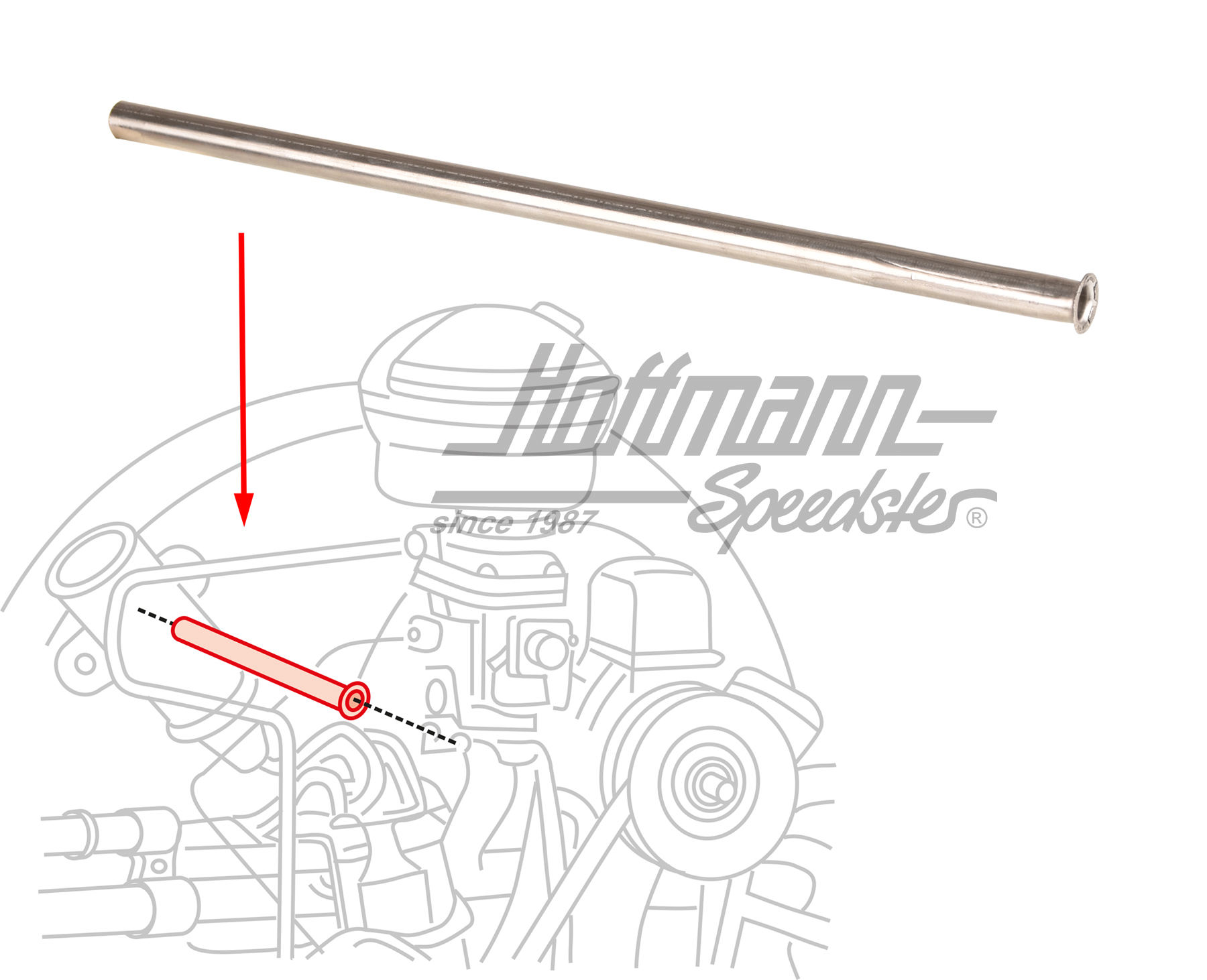 Gaszug-Führungsrohr/Gebläsekasten, 1.66-
