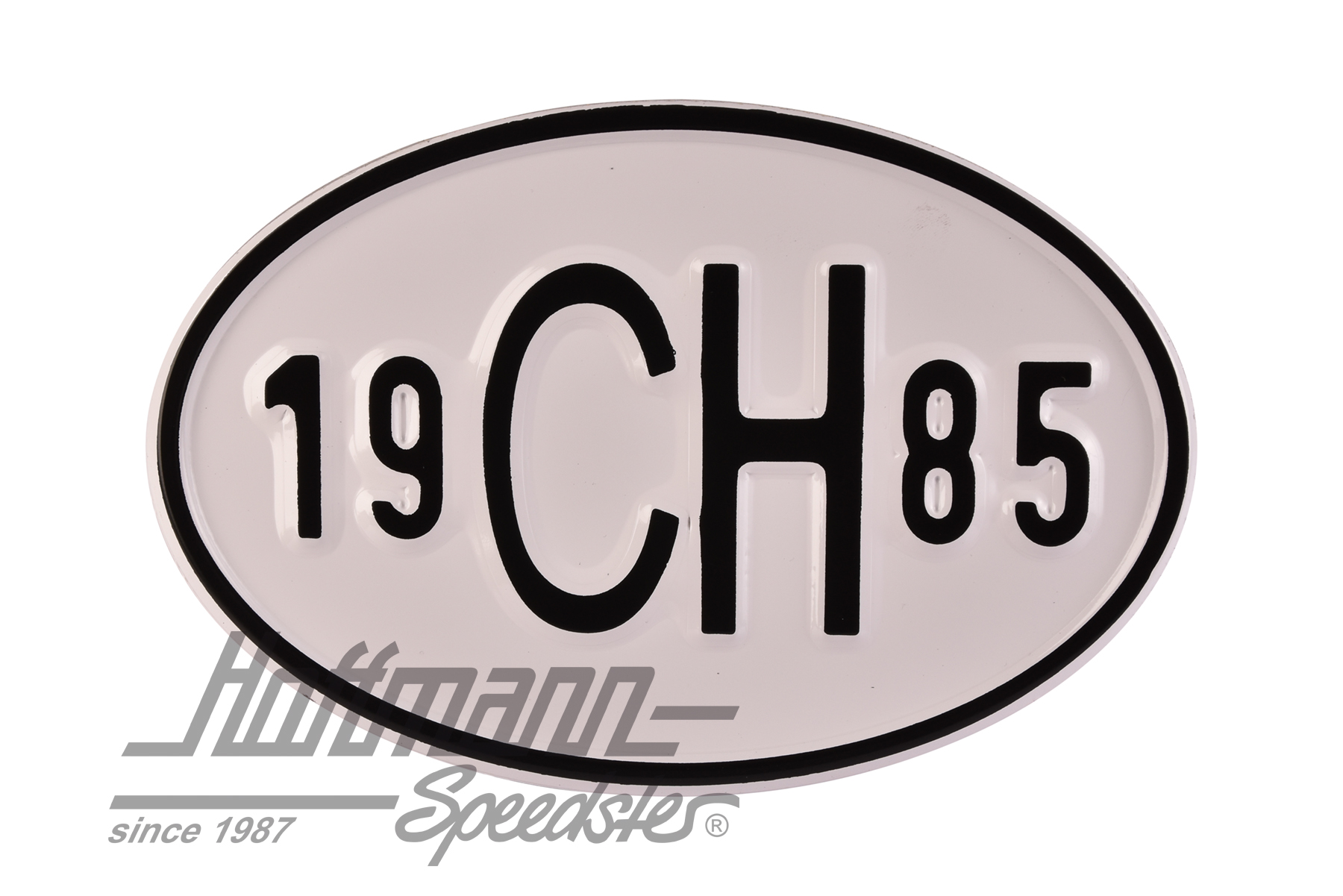 Nationalitätsschild "CH", "1985", Alu