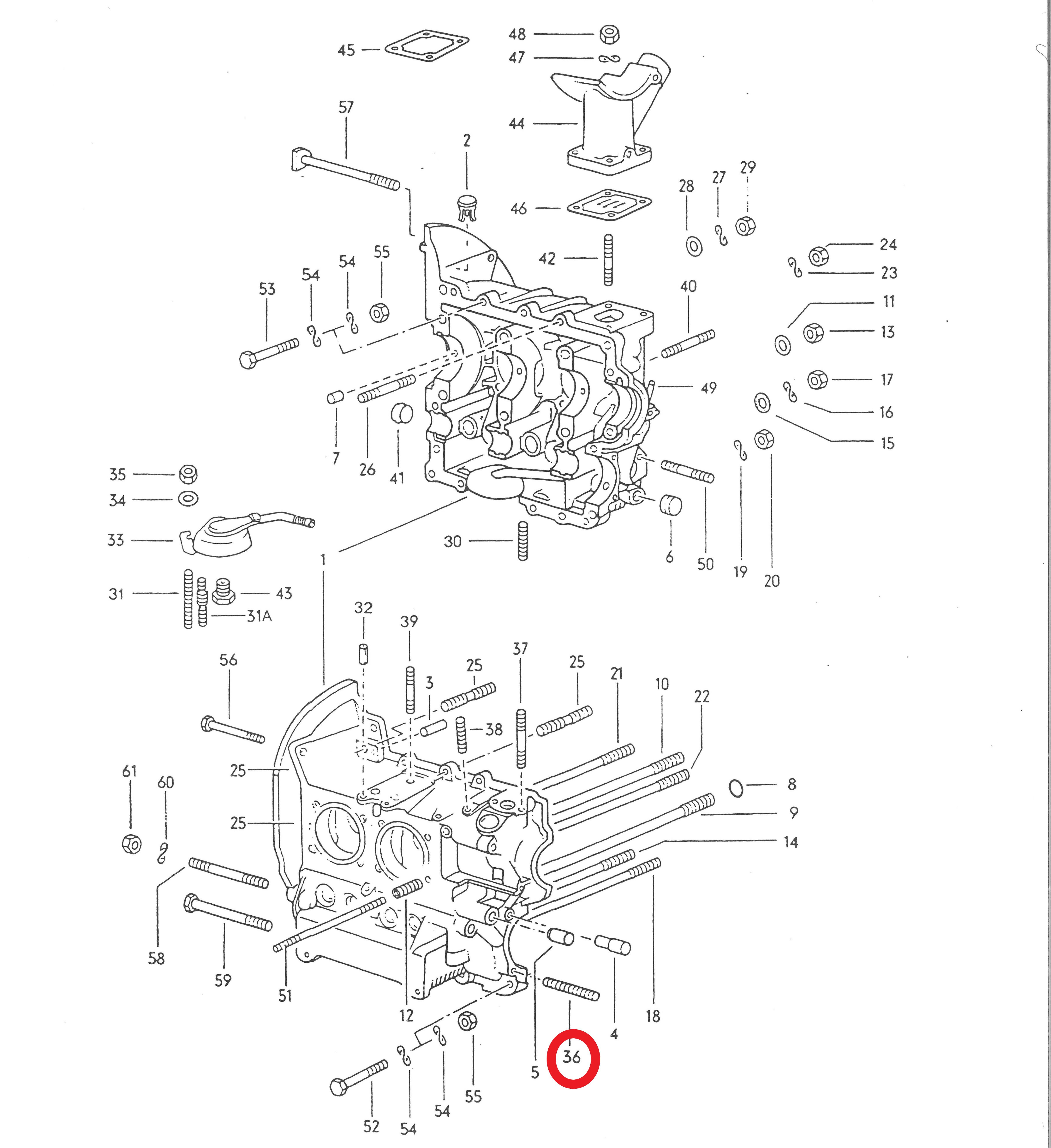 Stiftschraube Ölpumpendeckel, 8/67- Stiftschraube Ölpumpendeckel, 8/67-