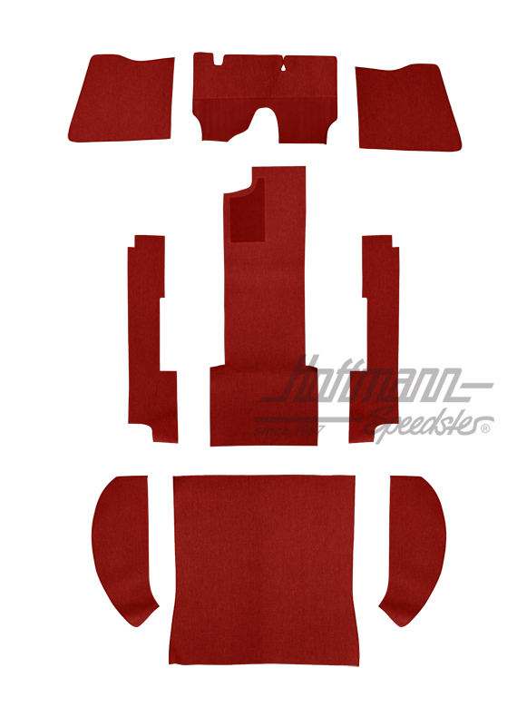 Teppichsatz, Lim., 53-57,Haargarn, rot