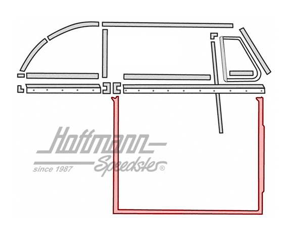 Türdichtung, Cabrio, 8.64-,re., Top-Qual Türdichtung, Cabrio, 8.64-,re., Top-Qual
