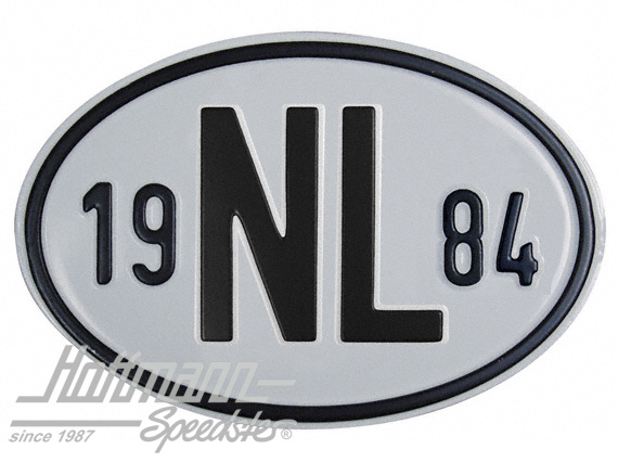 Nationalitätsschild "NL", "1984", Alu