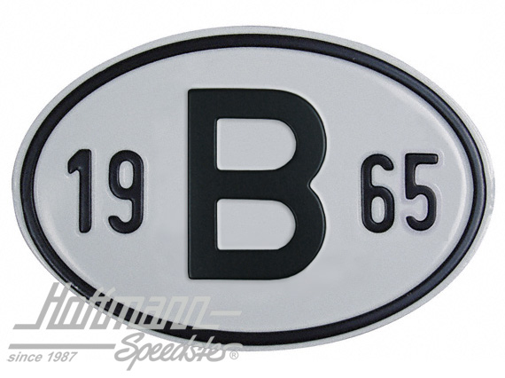 Nationalitätsschild "B", "1965", Alu Nationalitätsschild "B", "1965", Alu
