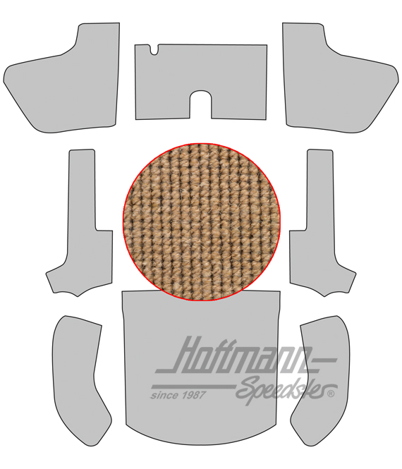 Teppichsatz, Cabrio, 56-64, Haargarn, beige