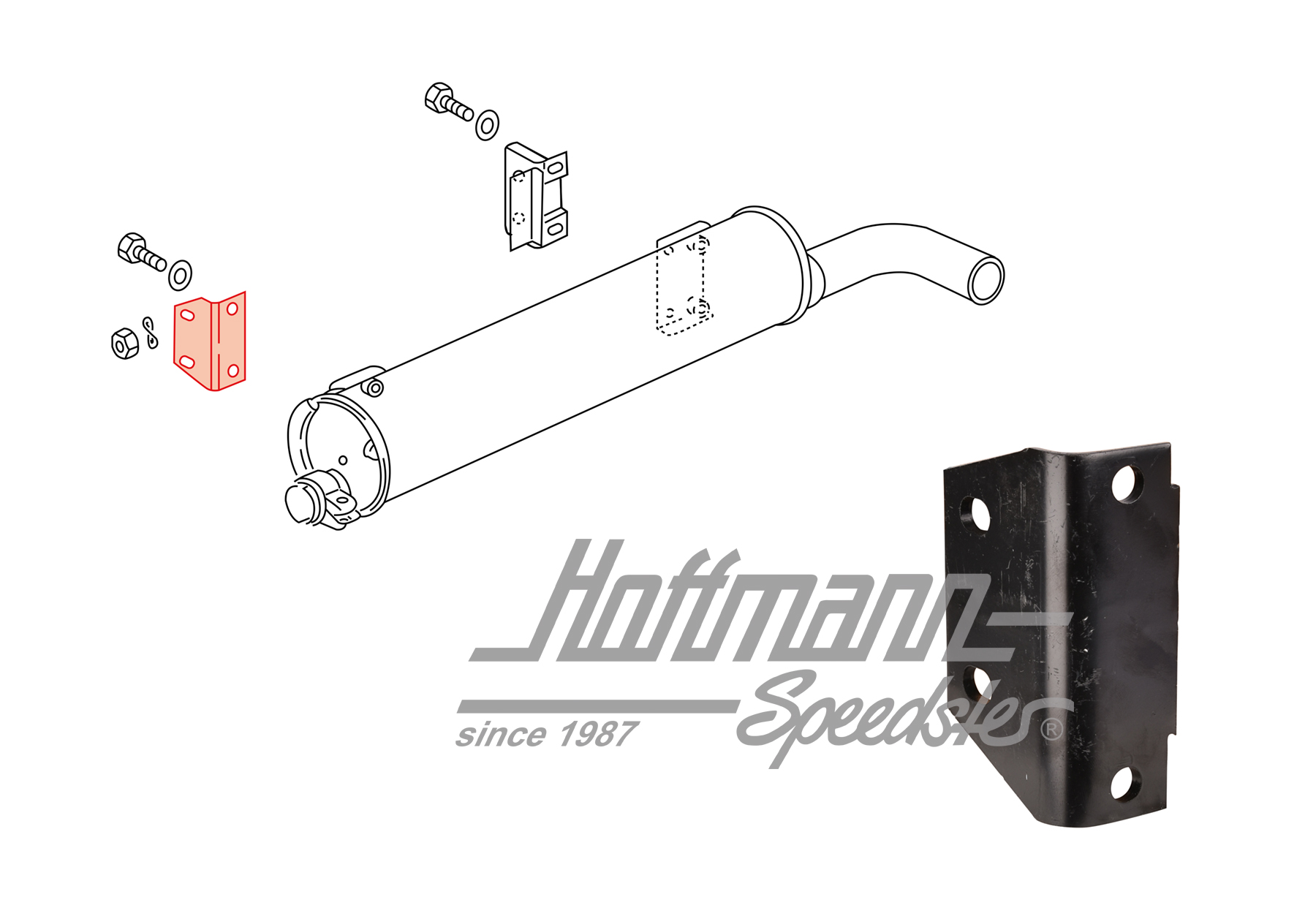 Halter, Auspuff, 1.6-1.7, Diesel, li.