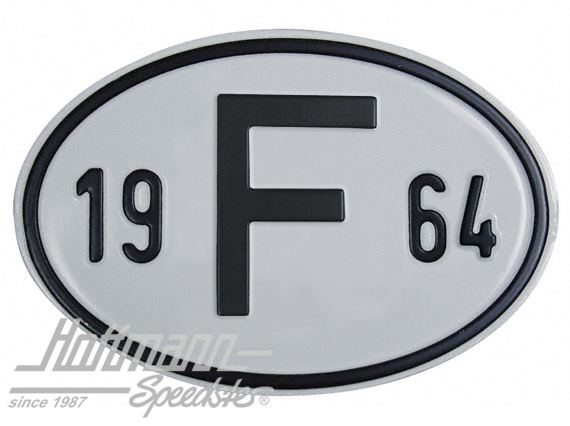 Nationalitätsschild "F", "1964", Alu