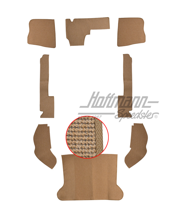 Teppichsatz, Limousine, 64-67, Haargarn, beige