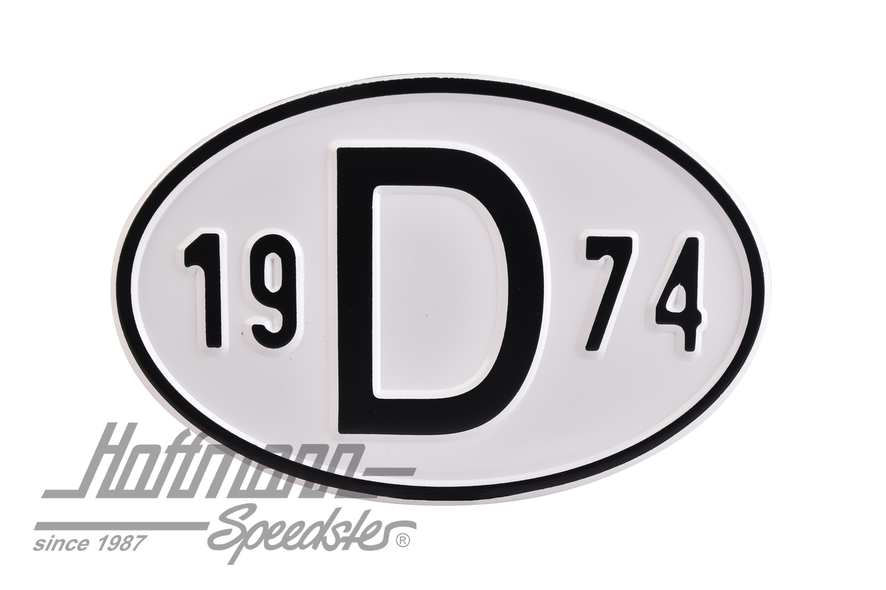 Nationalitätsschild "D", "1974", Alu