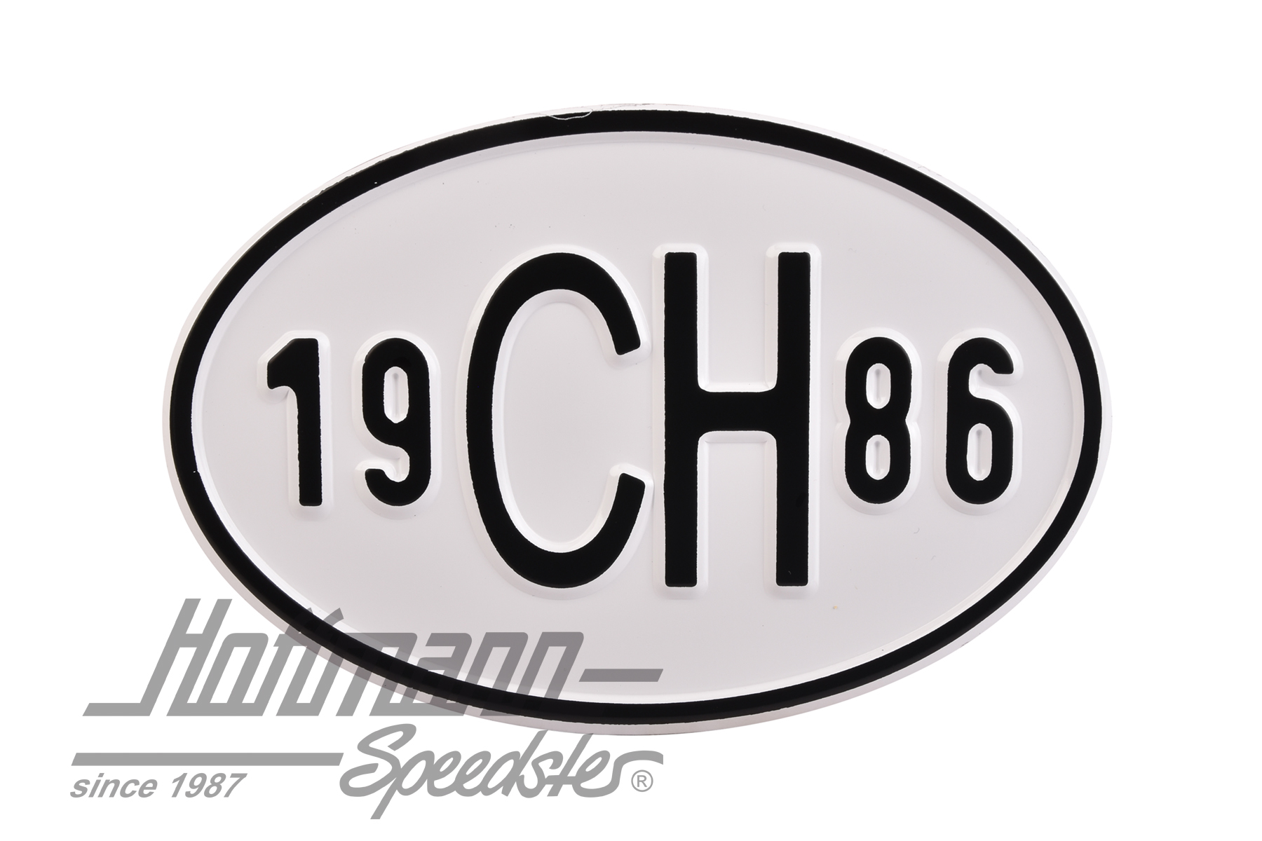 Nationalitätsschild "CH", "1986", Alu