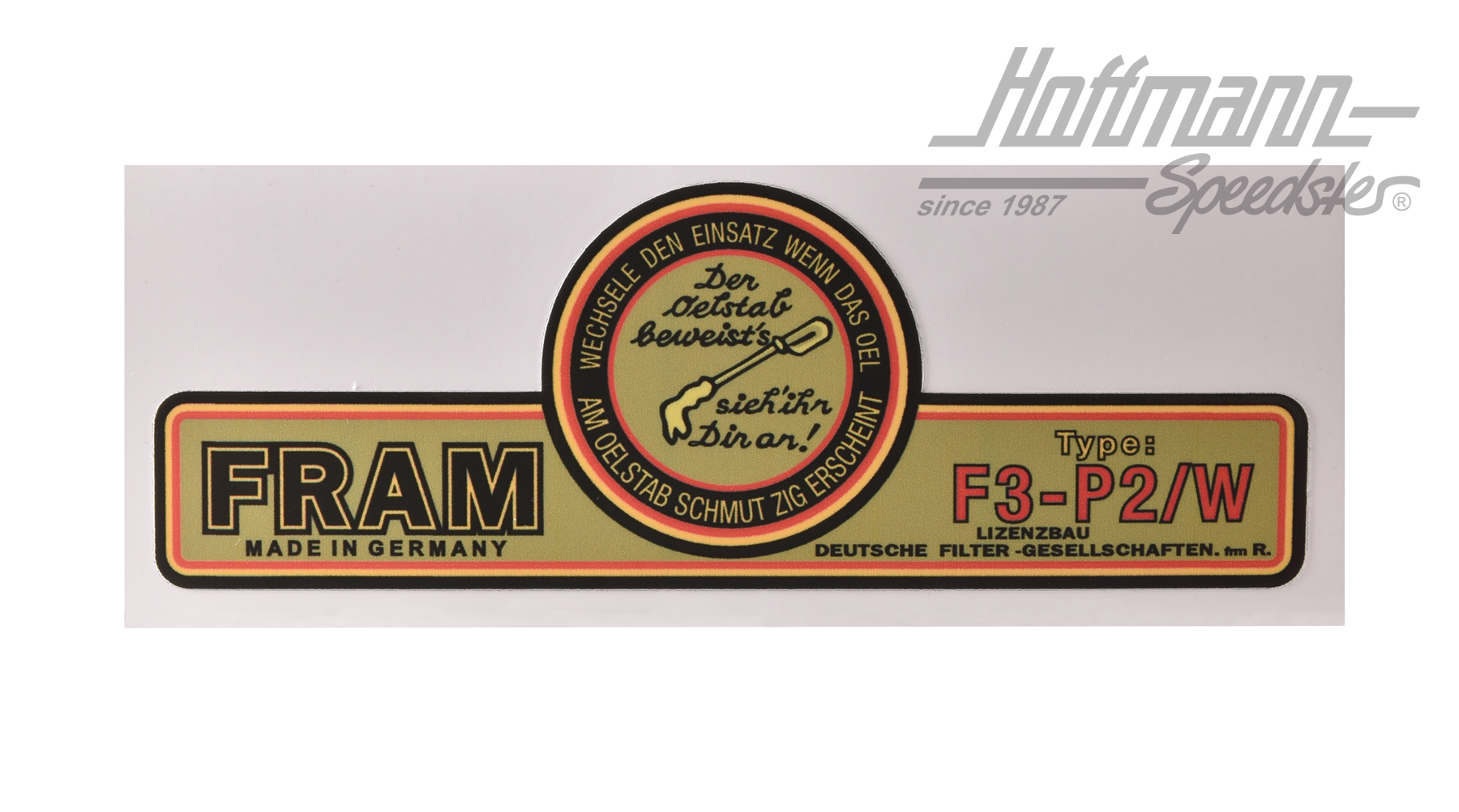 Aufkleber, Ölfilter Fram, 356 A/B/C,groß