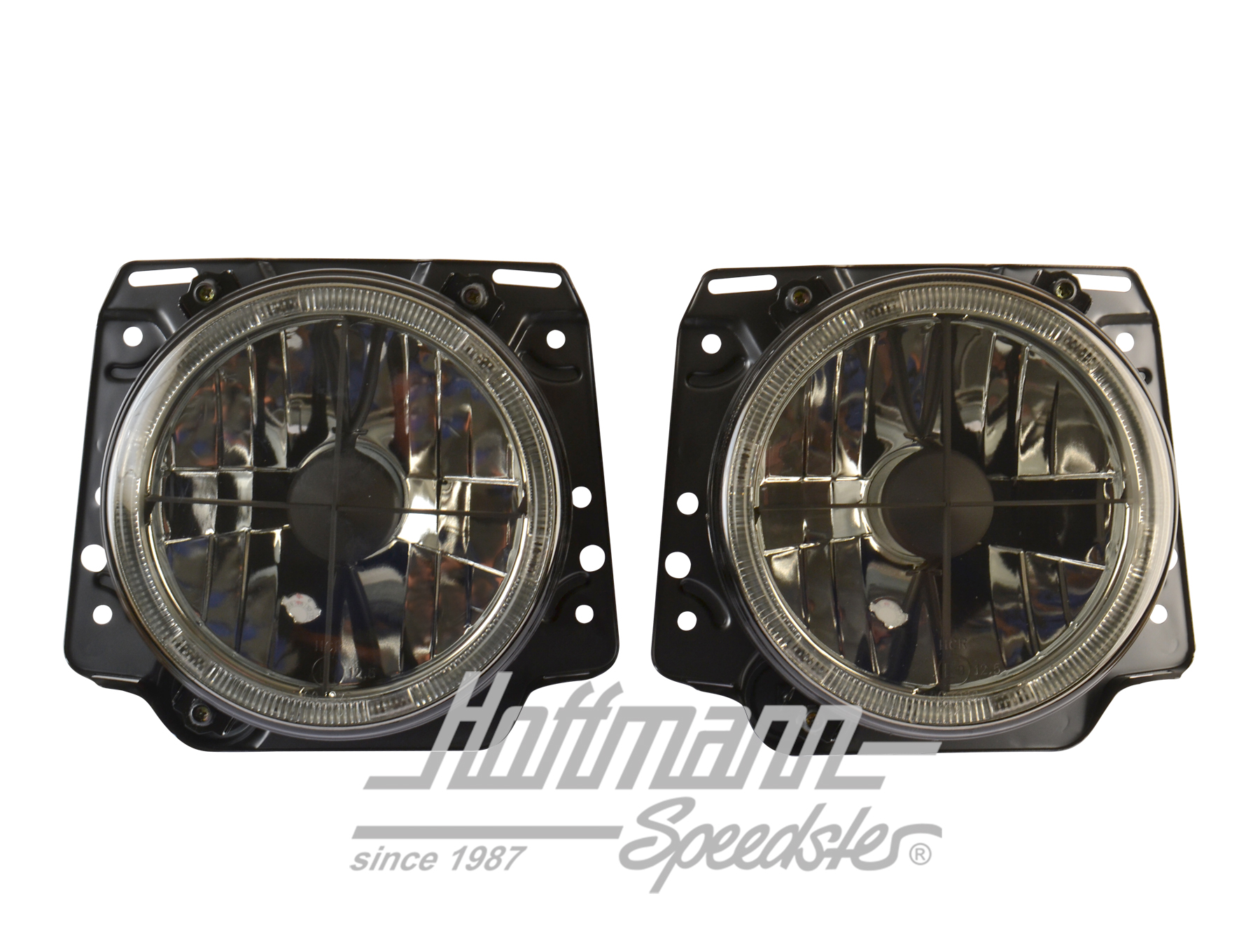 Scheinwerfersatz, H4, schwarz/Angel-Eyes Scheinwerfersatz, H4, schwarz/Angel-Eyes