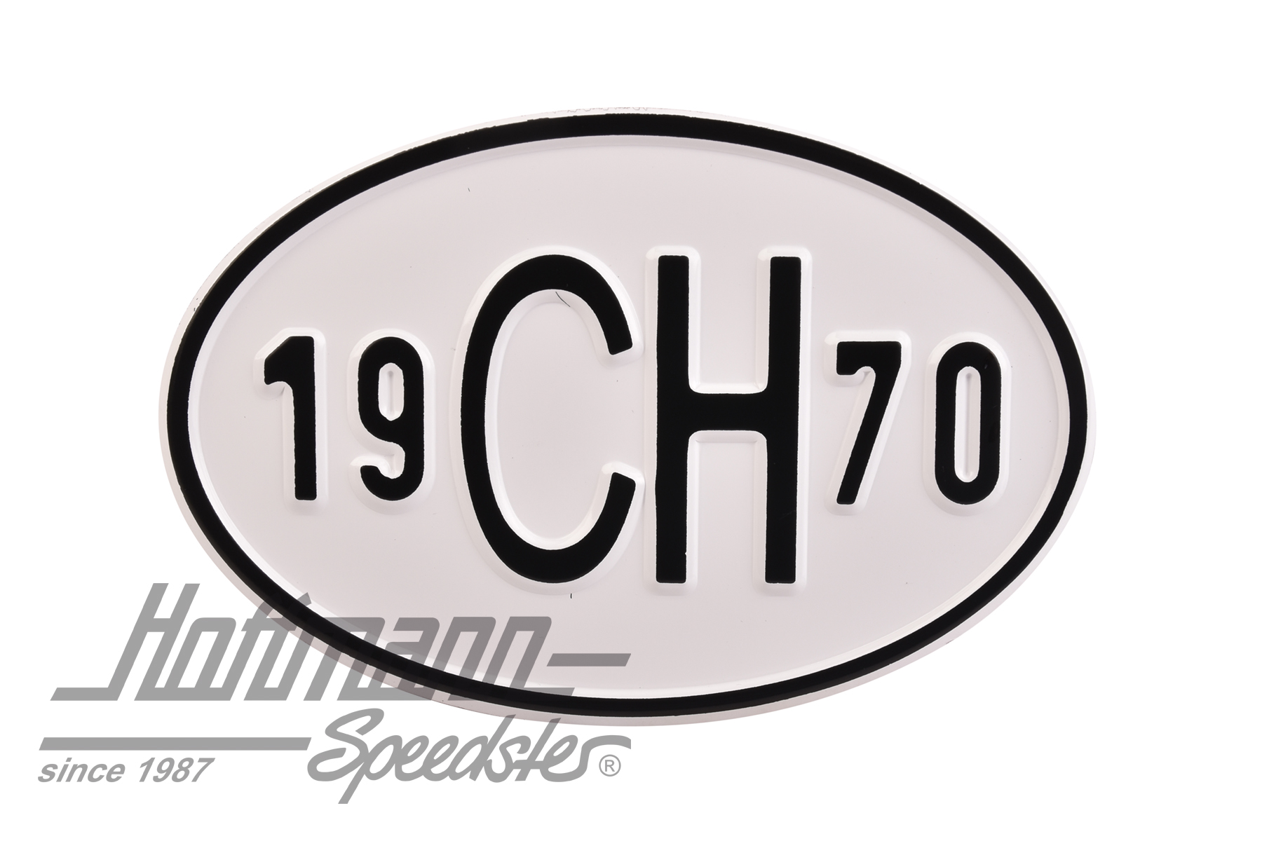 Nationalitätsschild "CH", "1970", Alu